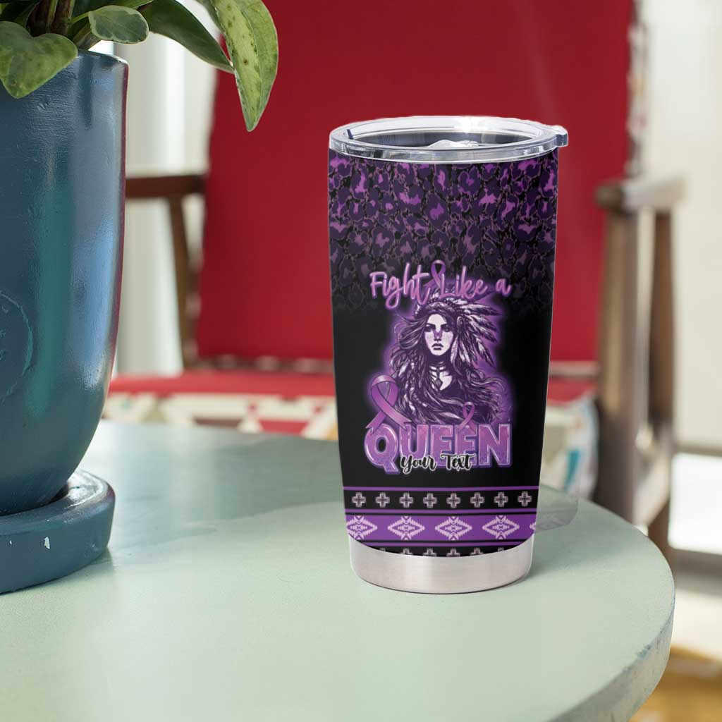 Personalized Native American Lupus Girl Tumbler Cup Fight Like a Queen