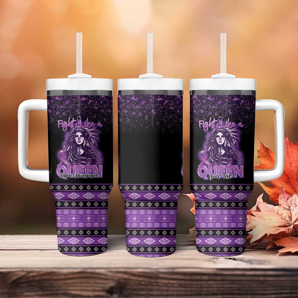 Personalized Native American Lupus Girl Tumbler With Handle Fight Like a Queen