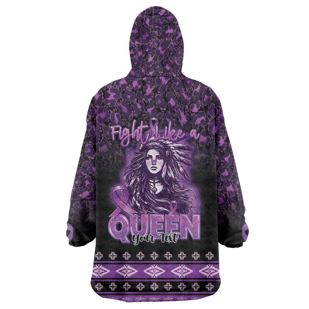 Personalized Native American Lupus Girl Wearable Blanket Hoodie Fight Like a Queen