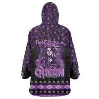 Personalized Native American Lupus Girl Wearable Blanket Hoodie Fight Like a Queen