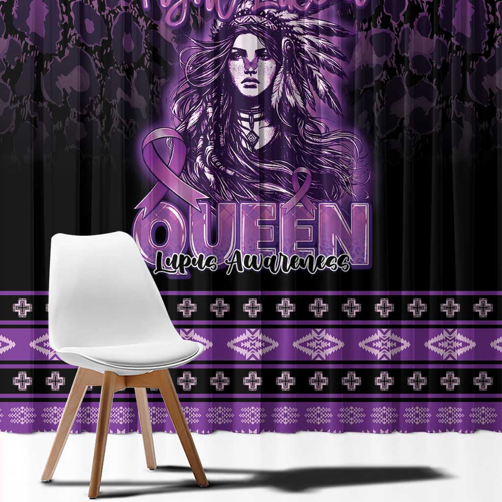Native American Lupus Girl Window Curtain Fight Like a Queen