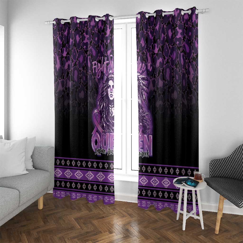Native American Lupus Girl Window Curtain Fight Like a Queen
