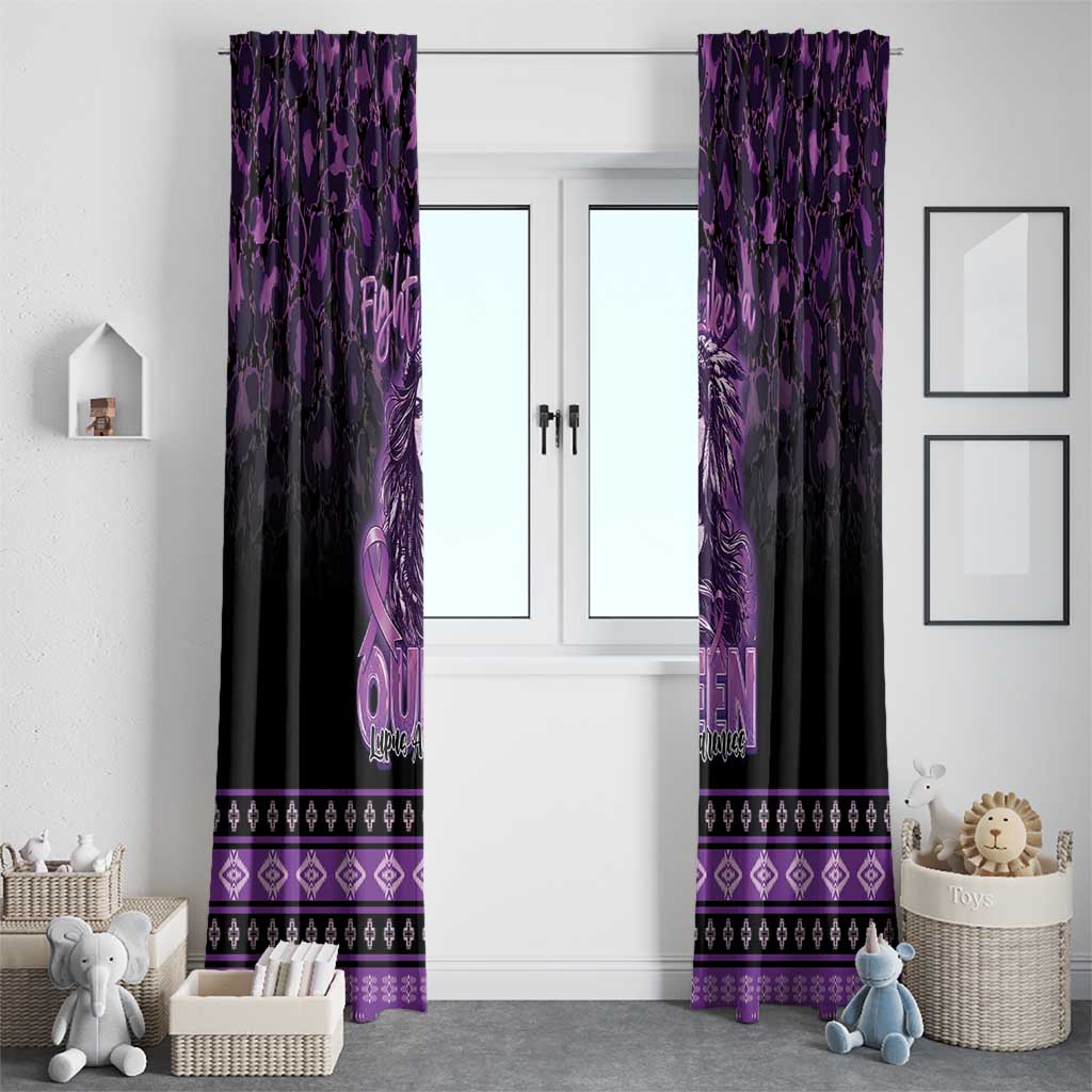 Native American Lupus Girl Window Curtain Fight Like a Queen