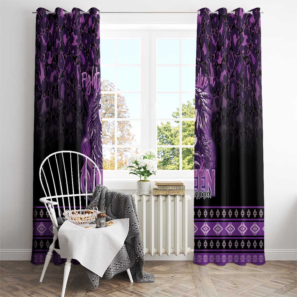 Native American Lupus Girl Window Curtain Fight Like a Queen