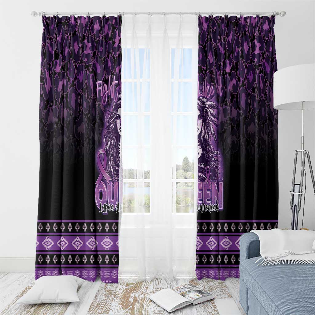 Native American Lupus Girl Window Curtain Fight Like a Queen
