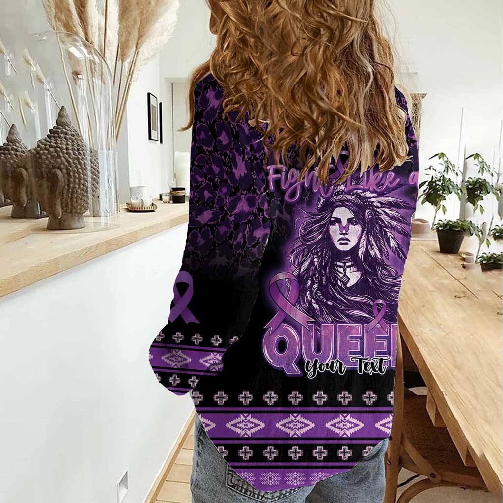 Personalized Native American Lupus Girl Women Casual Shirt Fight Like a Queen