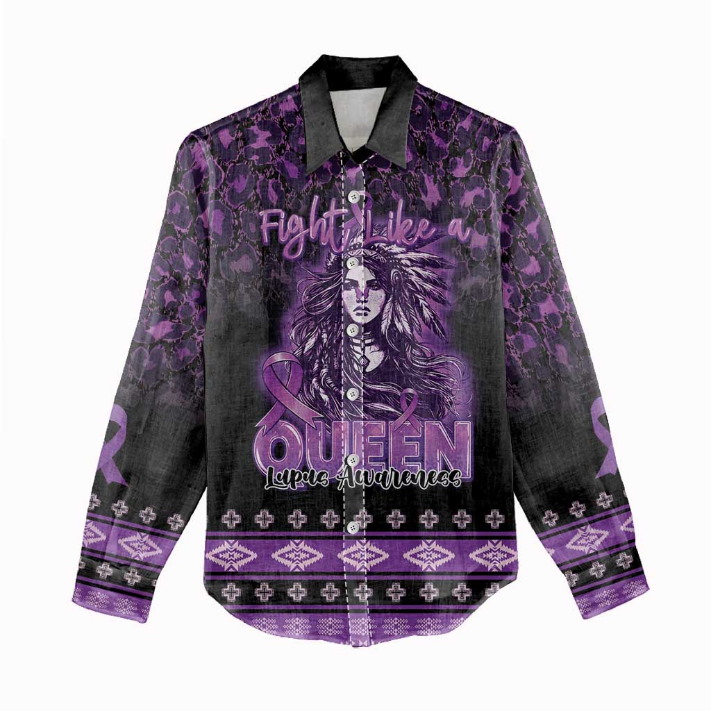 Personalized Native American Lupus Girl Women Casual Shirt Fight Like a Queen