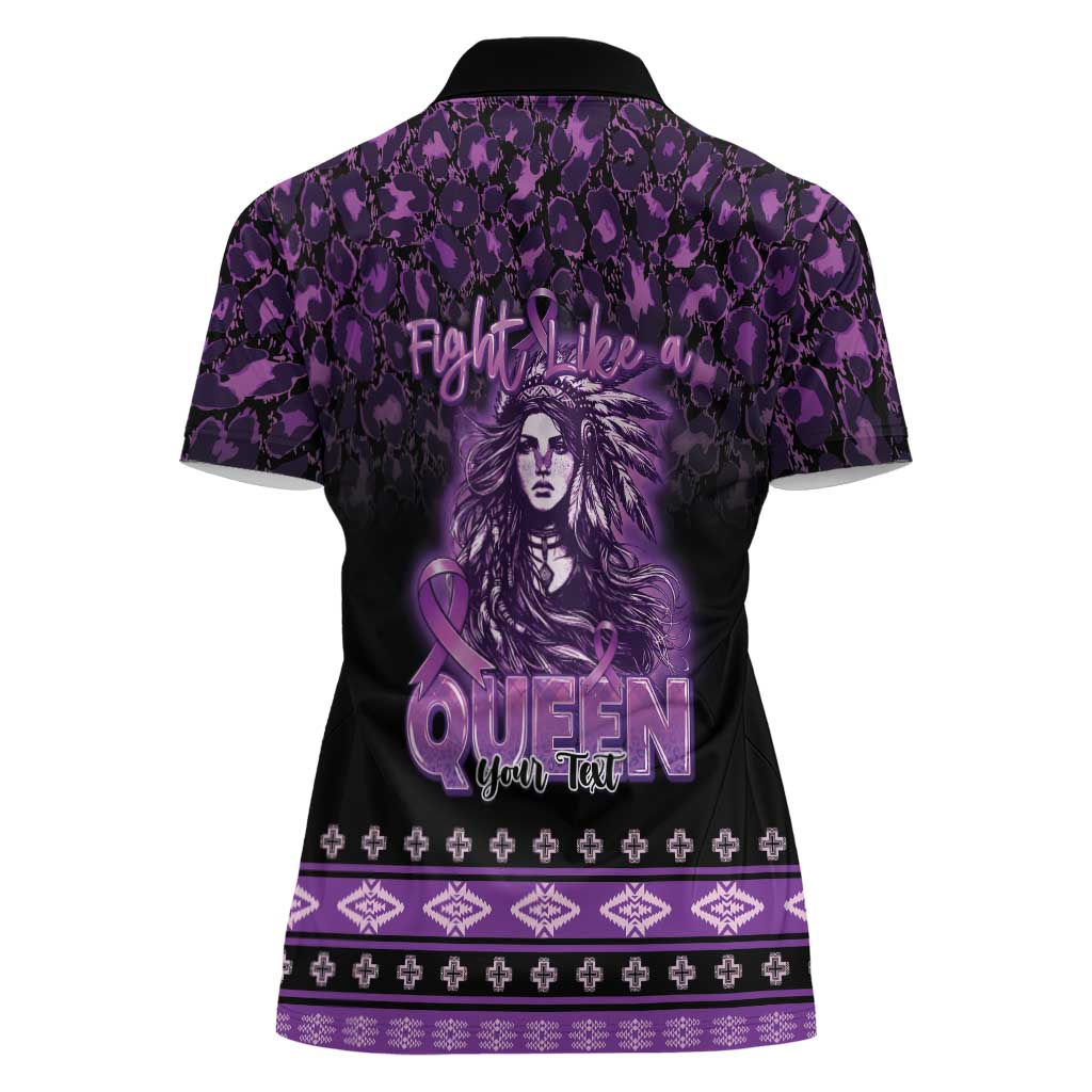 Personalized Native American Lupus Girl Women Polo Shirt Fight Like a Queen