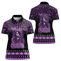 Personalized Native American Lupus Girl Women Polo Shirt Fight Like a Queen