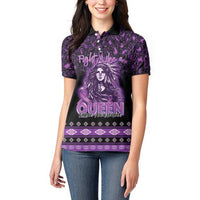 Personalized Native American Lupus Girl Women Polo Shirt Fight Like a Queen