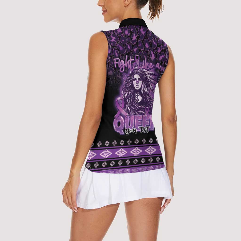 Personalized Native American Lupus Girl Women Sleeveless Polo Shirt Fight Like a Queen