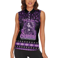 Personalized Native American Lupus Girl Women Sleeveless Polo Shirt Fight Like a Queen