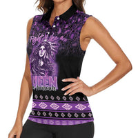 Personalized Native American Lupus Girl Women Sleeveless Polo Shirt Fight Like a Queen