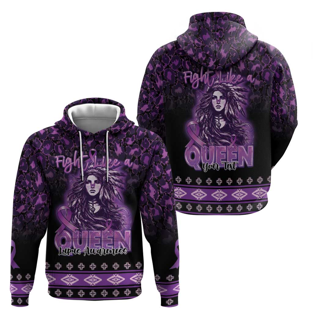 Personalized Native American Lupus Girl Zip Hoodie Fight Like a Queen