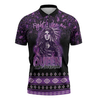 Personalized Native American Lupus Girl Zipper Polo Shirt Fight Like a Queen