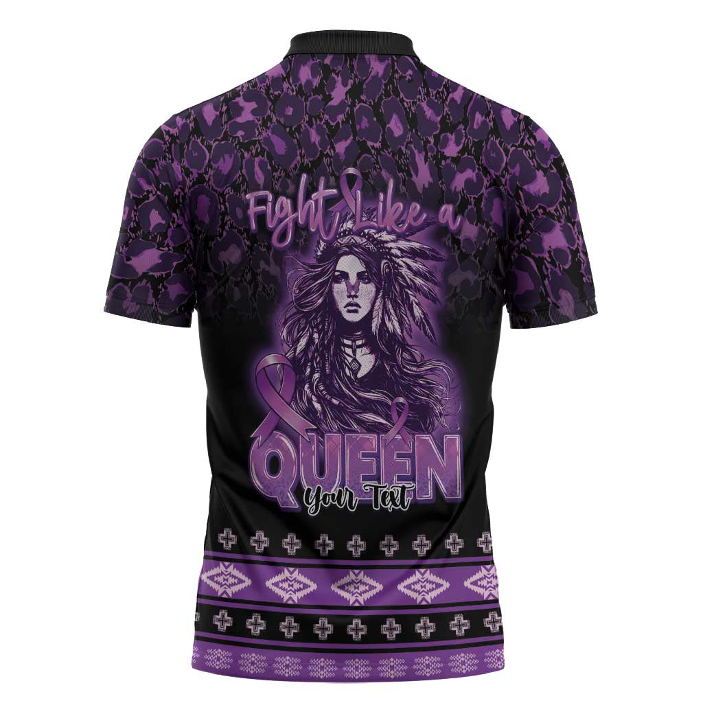 Personalized Native American Lupus Girl Zipper Polo Shirt Fight Like a Queen