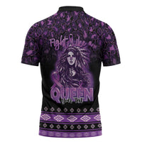 Personalized Native American Lupus Girl Zipper Polo Shirt Fight Like a Queen