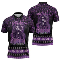 Personalized Native American Lupus Girl Zipper Polo Shirt Fight Like a Queen