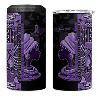 Personalized African Lady Lupus Awareness 4 in 1 Can Cooler Tumbler Fight Support Cure
