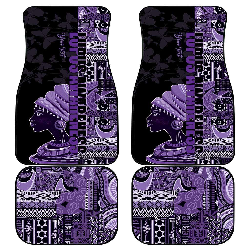 Personalized African Lady Lupus Awareness Car Mats Fight Support Cure