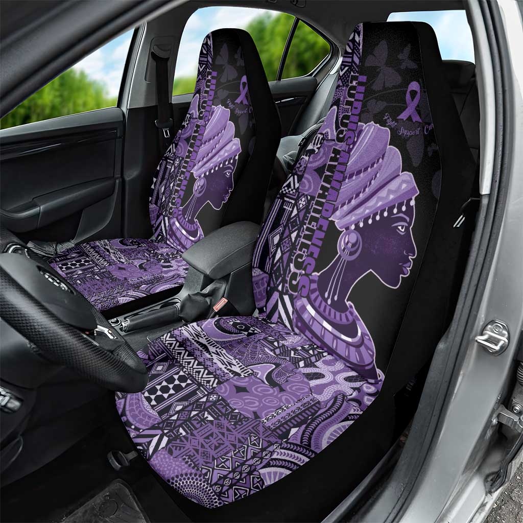 African Lady Lupus Awareness Car Seat Cover Fight Support Cure
