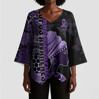 Personalized African Lady Lupus Awareness Kimono Sleeve Blouse Fight Support Cure