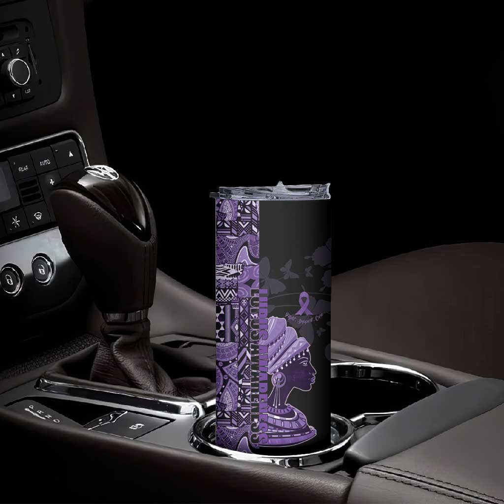 Personalized African Lady Lupus Awareness Skinny Tumbler Fight Support Cure