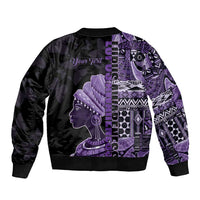 Personalized African Lady Lupus Awareness Sleeve Zip Bomber Jacket Fight Support Cure