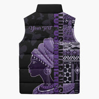Personalized African Lady Lupus Awareness Sleeveless Puffer Jacket Fight Support Cure
