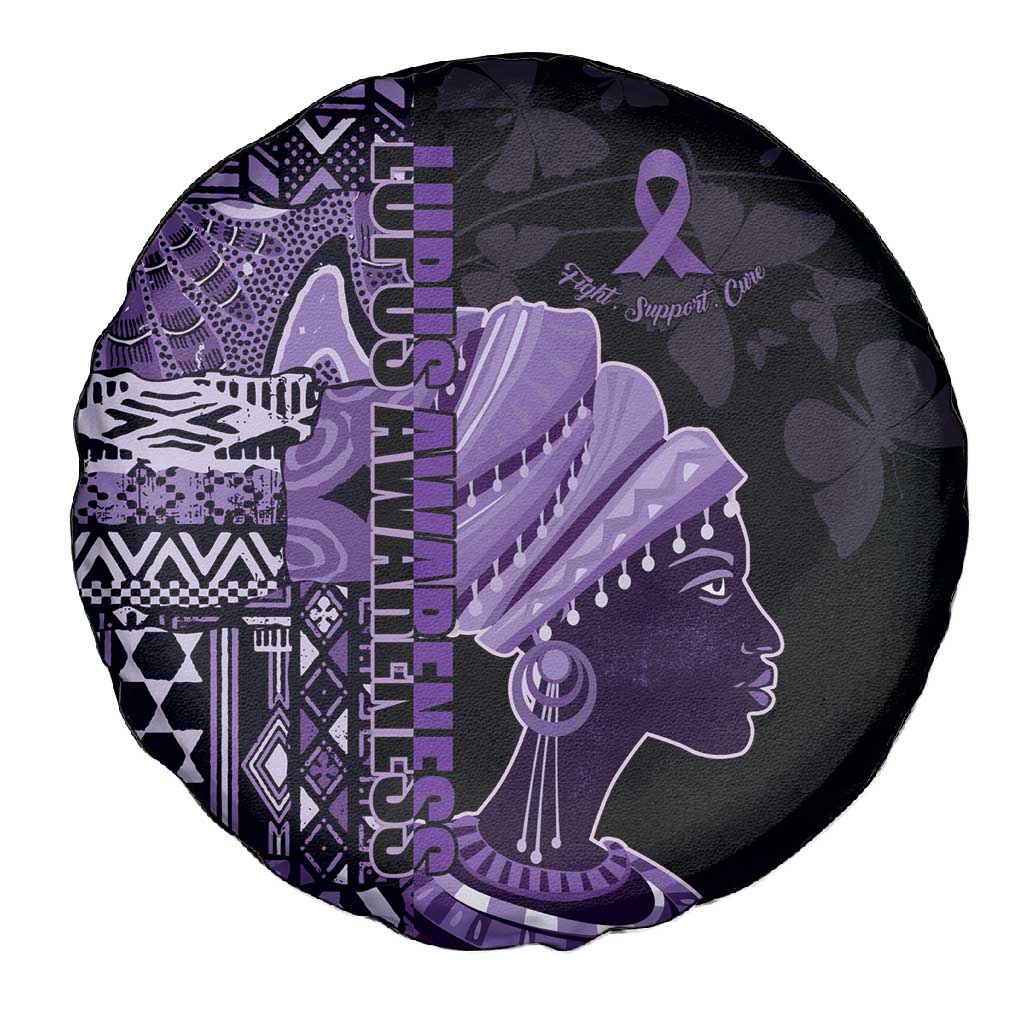 African Lady Lupus Awareness Spare Tire Cover Fight Support Cure