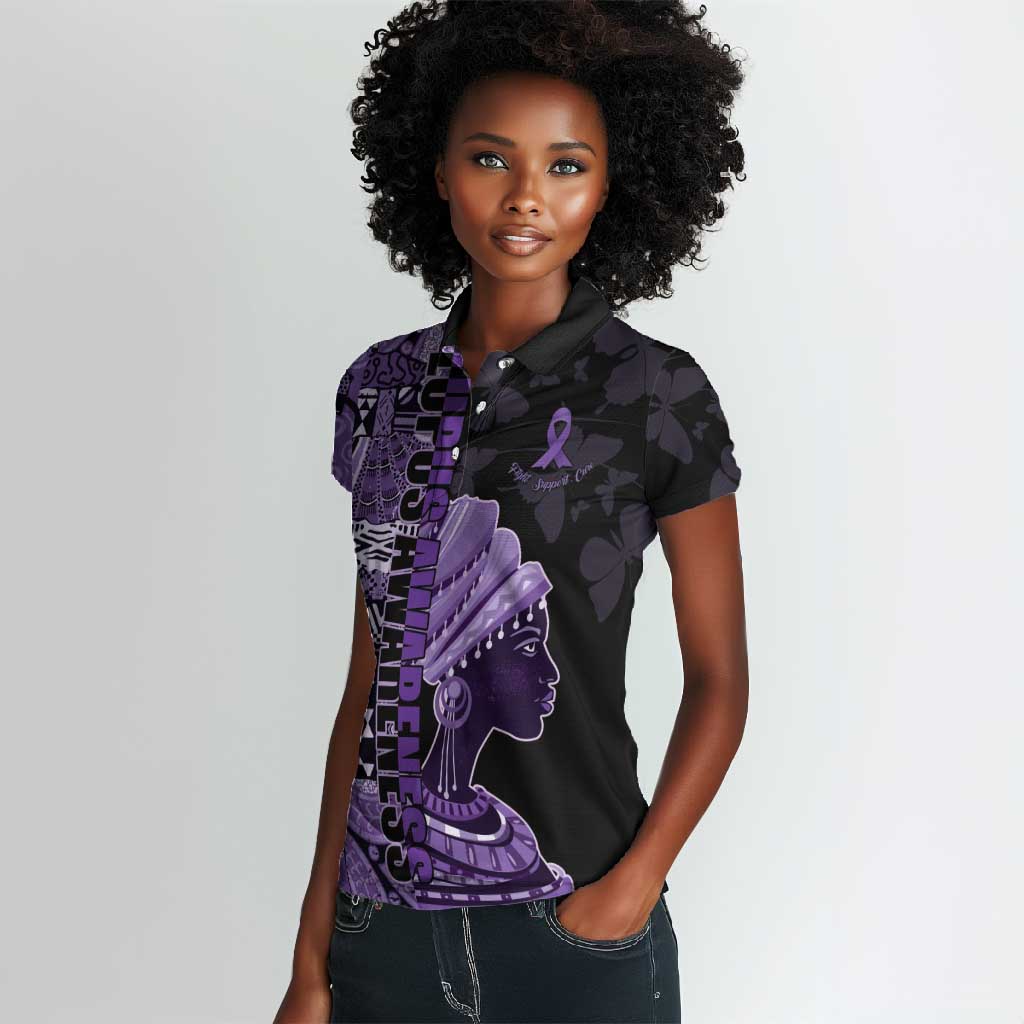 Personalized African Lady Lupus Awareness Women Polo Shirt Fight Support Cure