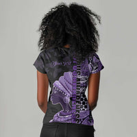 Personalized African Lady Lupus Awareness Women V-Neck T-Shirt Fight Support Cure