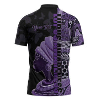 Personalized African Lady Lupus Awareness Zipper Polo Shirt Fight Support Cure