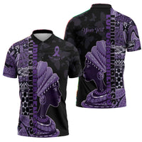 Personalized African Lady Lupus Awareness Zipper Polo Shirt Fight Support Cure