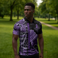 Personalized African Lady Lupus Awareness Zipper Polo Shirt Fight Support Cure