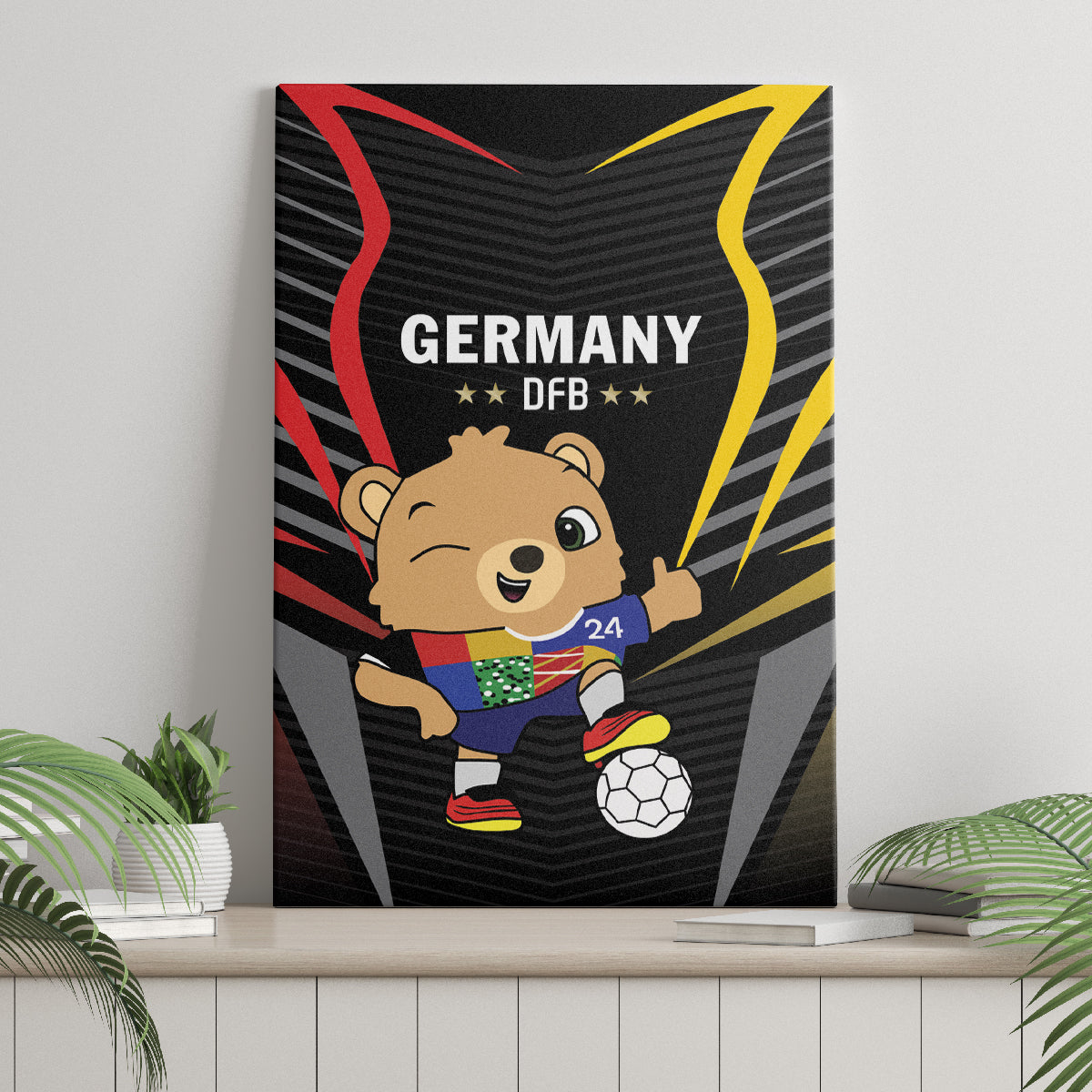 Germany 2024 Football Canvas Wall Art DFB Team Black Version - Wonder Print Shop