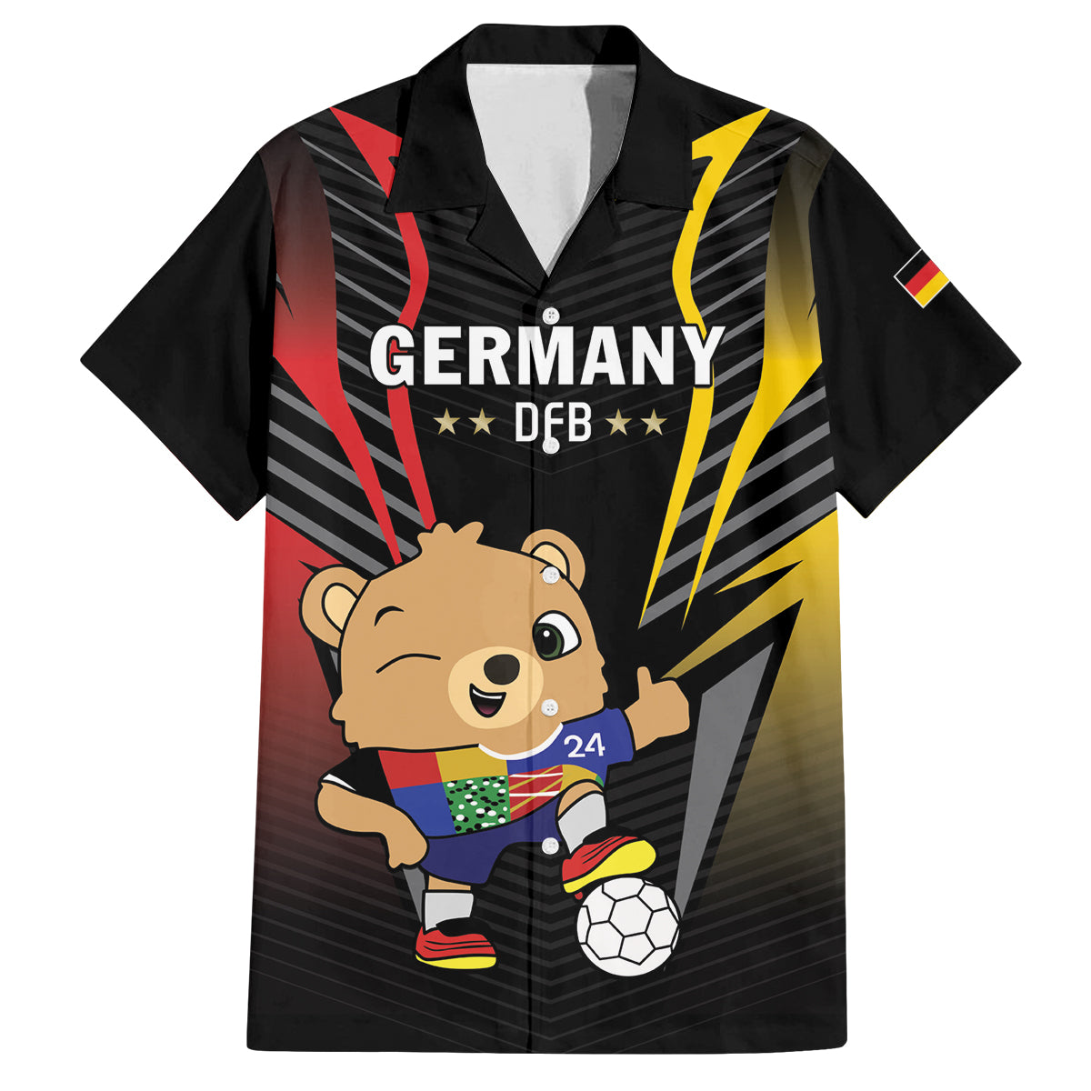 Personalized Germany 2024 Football Family Matching Tank Maxi Dress and Hawaiian Shirt DFB Team Black Version - Wonder Print Shop