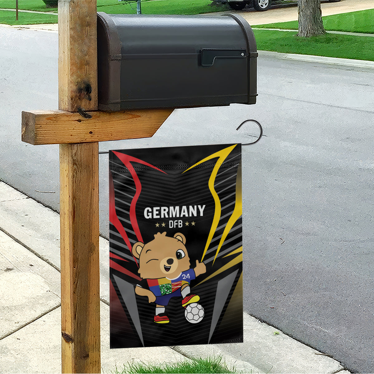 Germany 2024 Football Garden Flag DFB Team Black Version - Wonder Print Shop