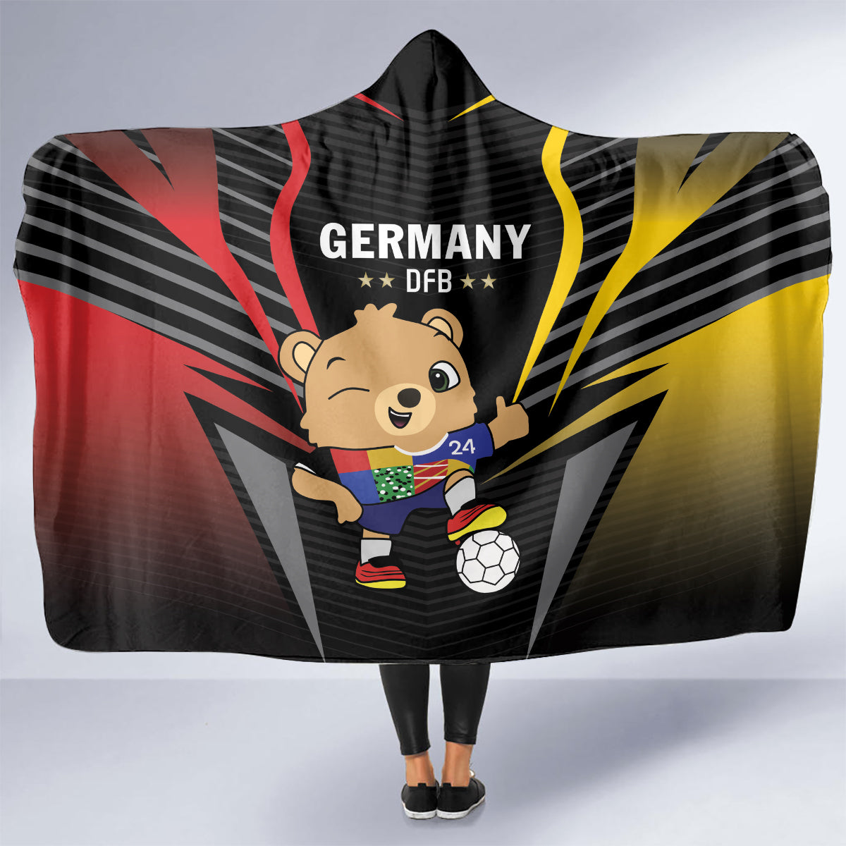 Germany 2024 Football Hooded Blanket DFB Team Black Version