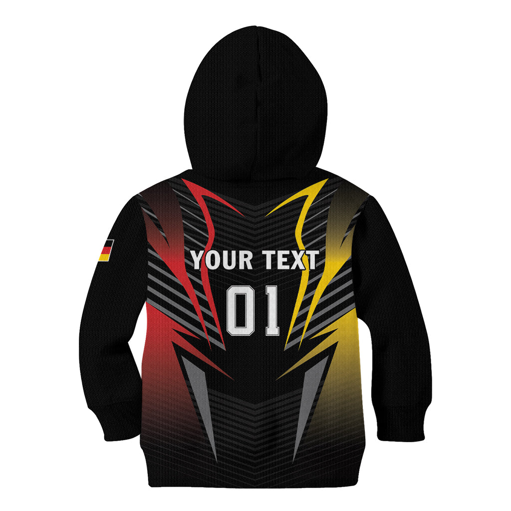 Personalized Germany 2024 Football Kid Hoodie DFB Team Black Version - Wonder Print Shop