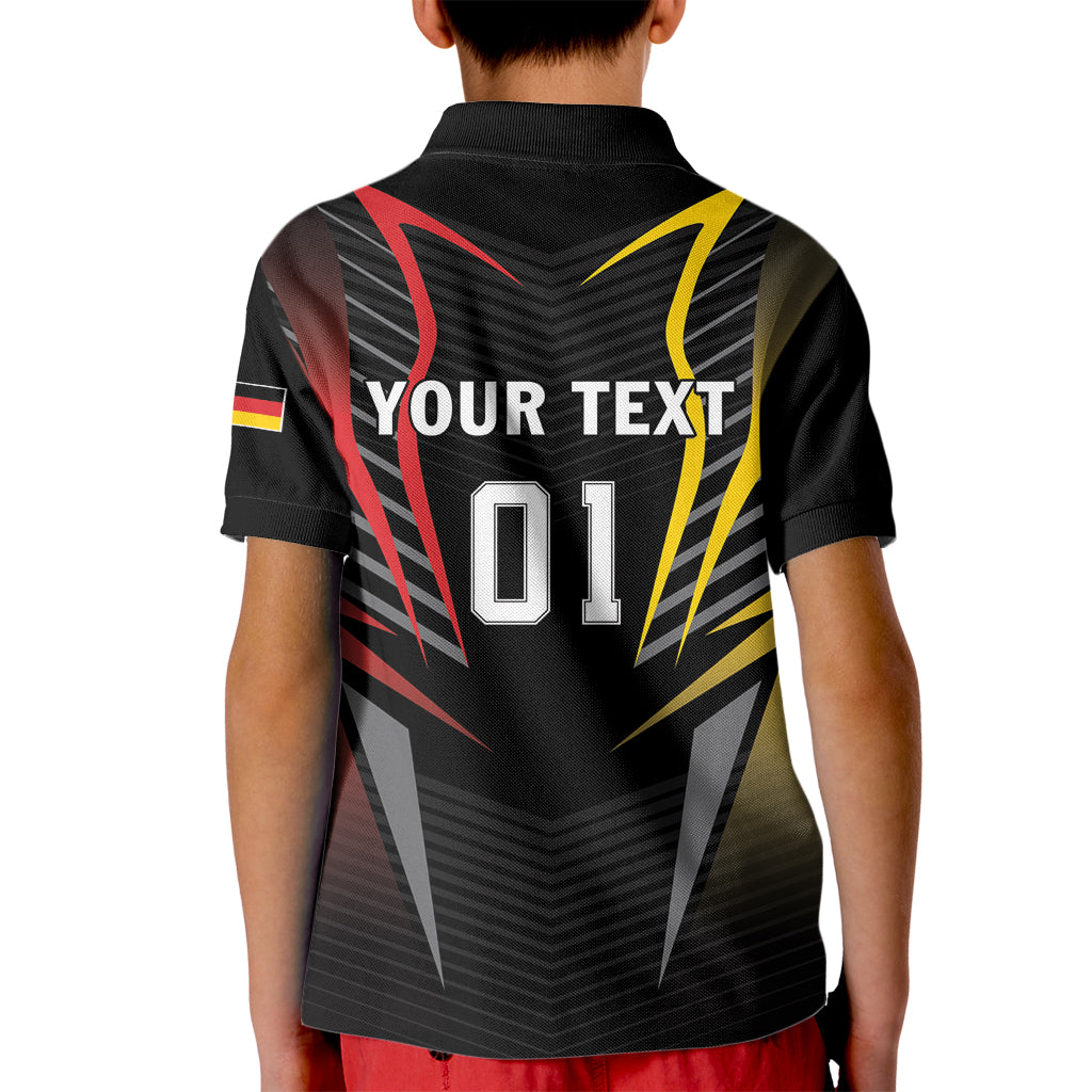 Personalized Germany 2024 Football Kid Polo Shirt DFB Team Black Version - Wonder Print Shop