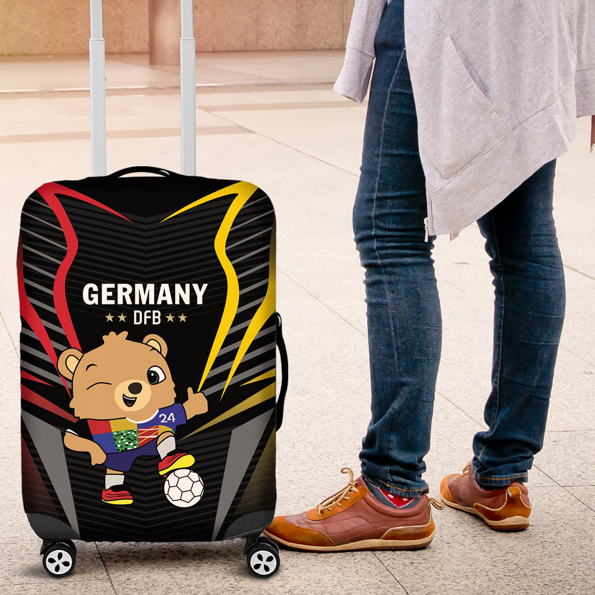 Germany 2024 Football Luggage Cover DFB Team Black Version - Wonder Print Shop