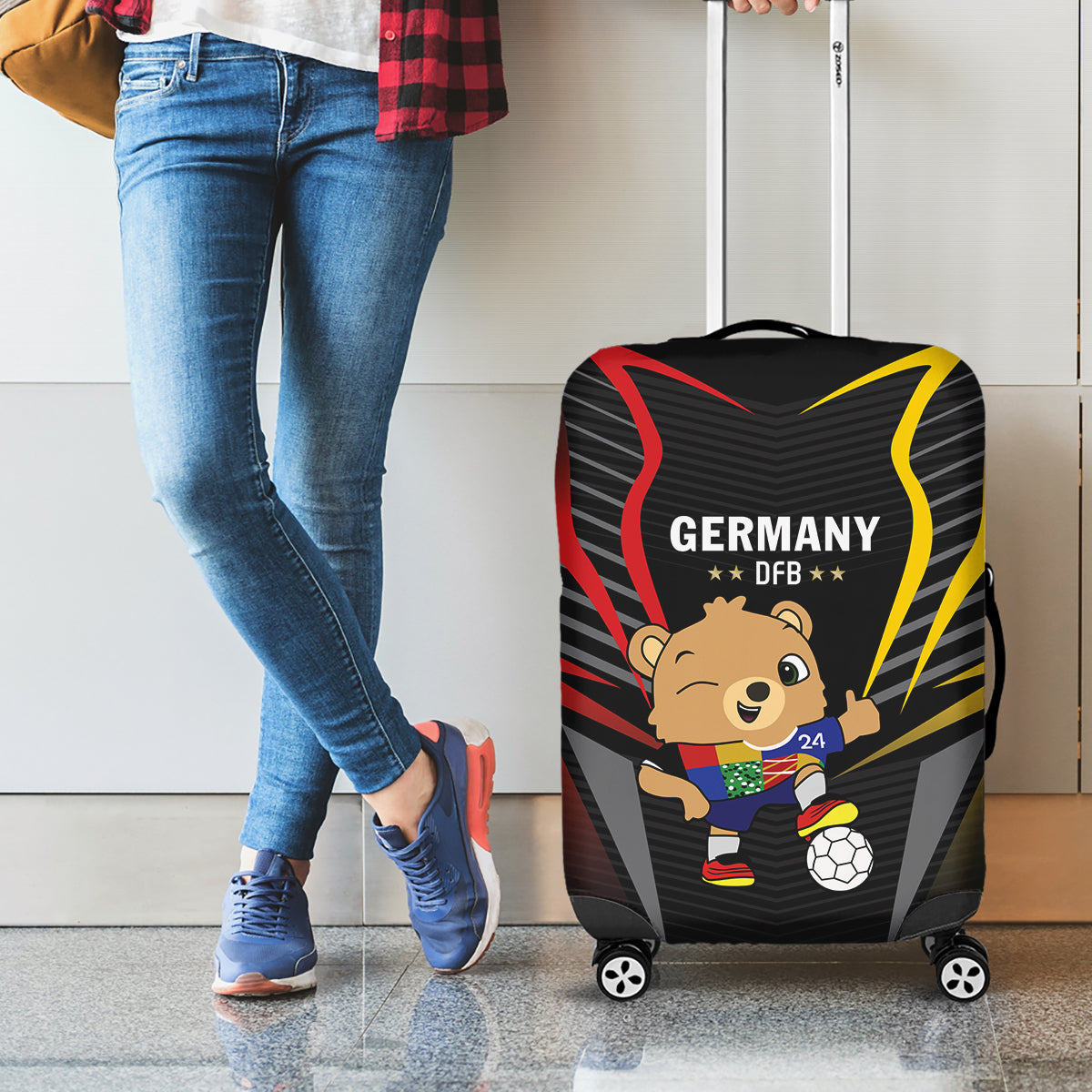Germany 2024 Football Luggage Cover DFB Team Black Version - Wonder Print Shop