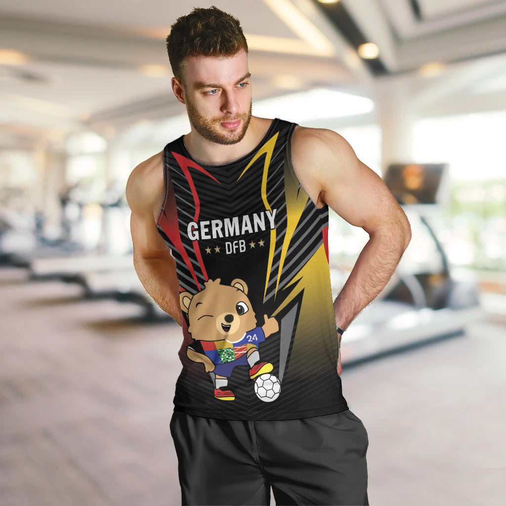 Personalized Germany 2024 Football Men Tank Top DFB Team Black Version - Wonder Print Shop