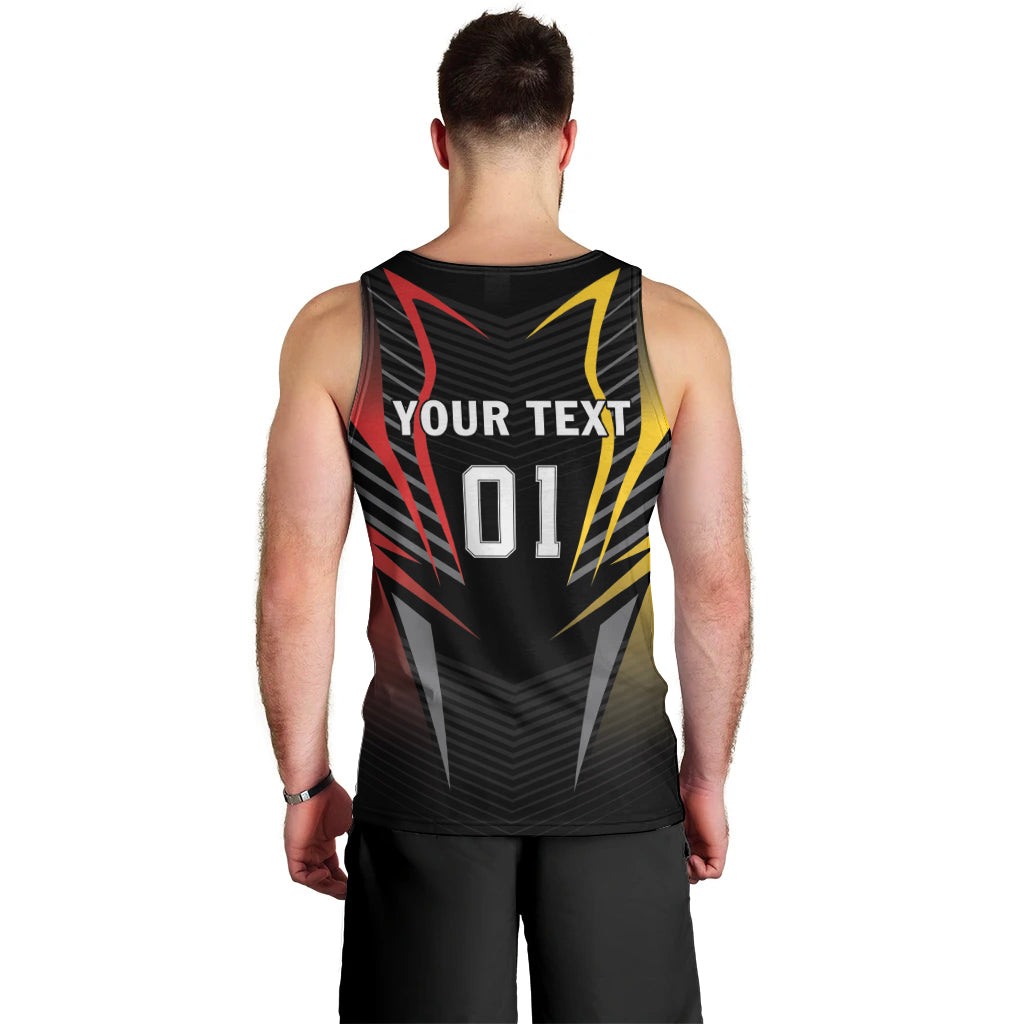 Personalized Germany 2024 Football Men Tank Top DFB Team Black Version - Wonder Print Shop