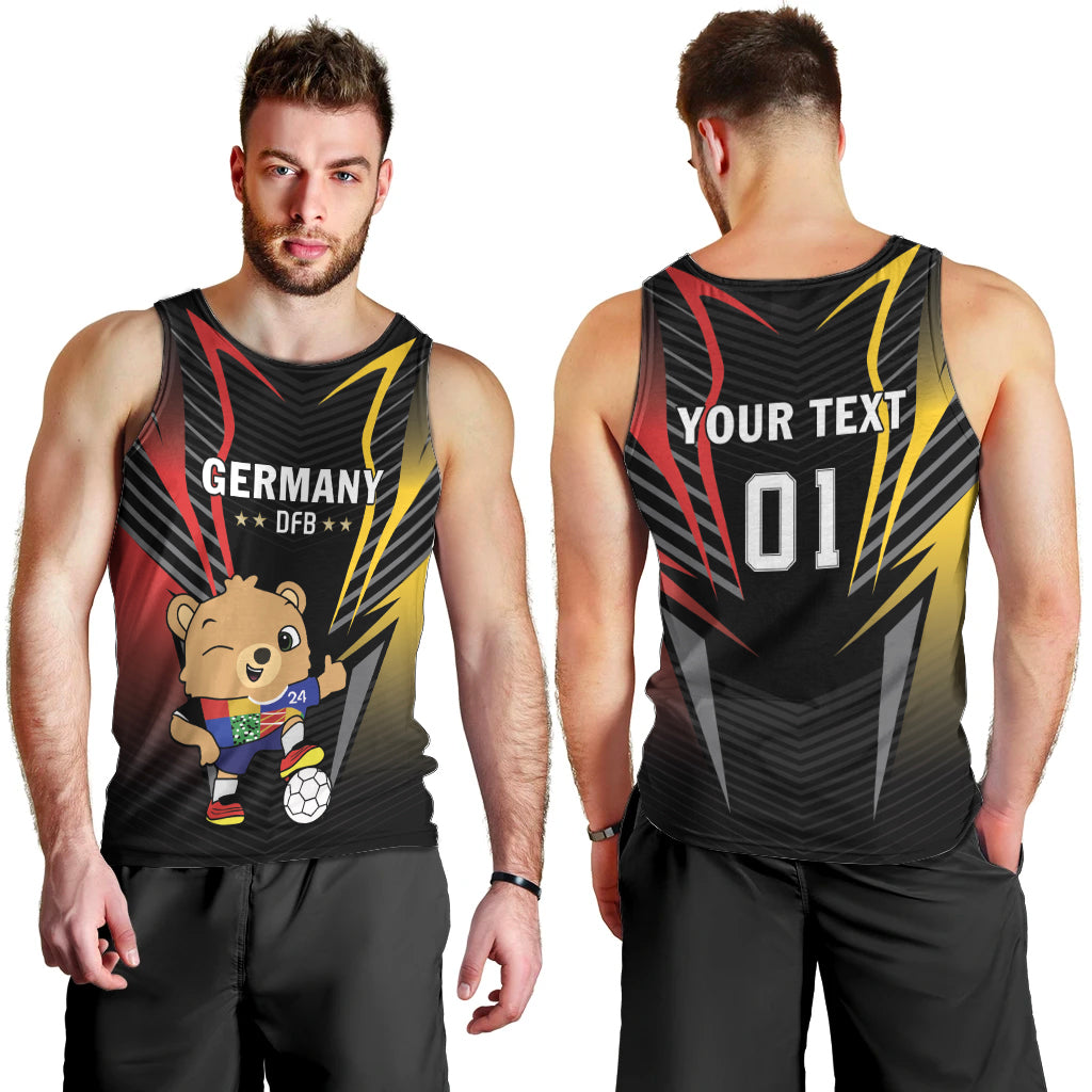 Personalized Germany 2024 Football Men Tank Top DFB Team Black Version - Wonder Print Shop