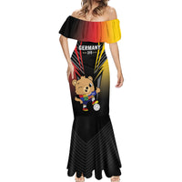 Personalized Germany 2024 Football Mermaid Dress DFB Team Black Version - Wonder Print Shop