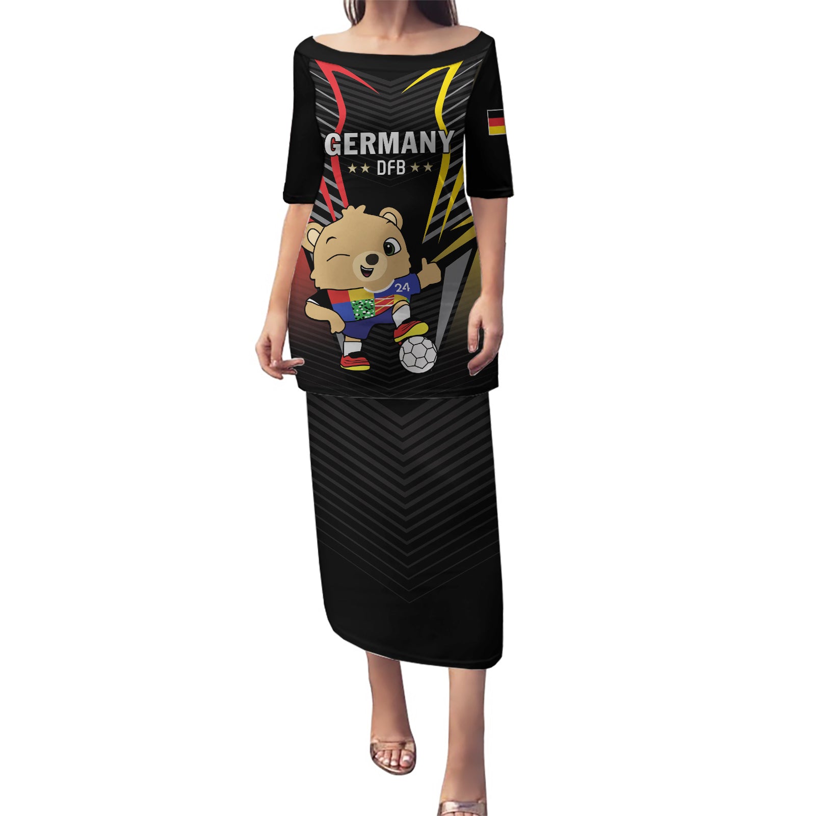 Personalized Germany 2024 Football Puletasi DFB Team Black Version - Wonder Print Shop