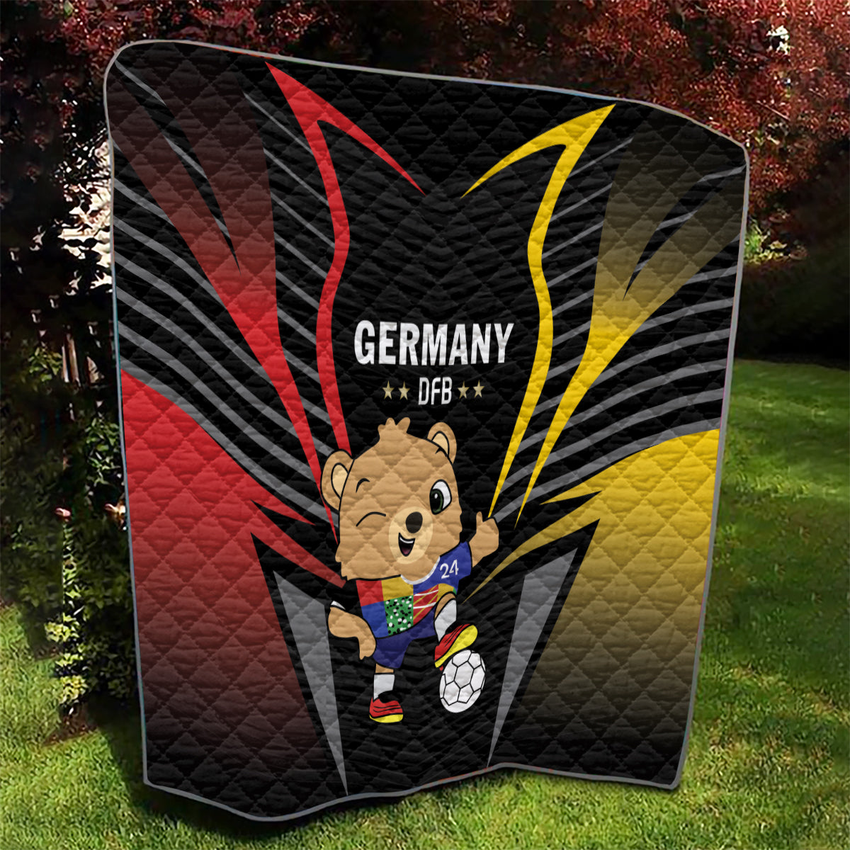 Germany 2024 Football Quilt DFB Team Black Version - Wonder Print Shop
