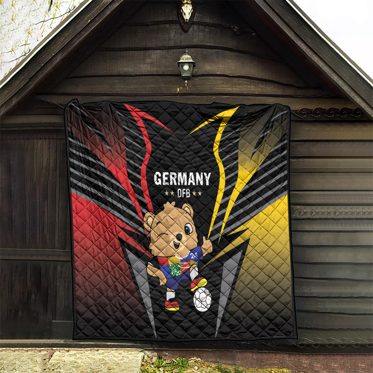 Germany 2024 Football Quilt DFB Team Black Version - Wonder Print Shop